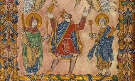 Edgar the Peaceful King of England, ca. 966    (Winchester Offering, Cotton MS Vespasian A VIII) British Library,  London